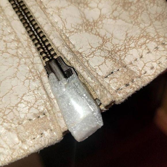 Vintage Scully Leather Beige Distressed Zipper Jacket - Picture 8 of 10